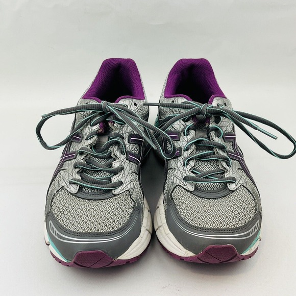 Womens 7 Asics Gel Excite 2 Gray Purple Running Shoe Athletic‎ Sneaker Lace Up - Picture 3 of 10